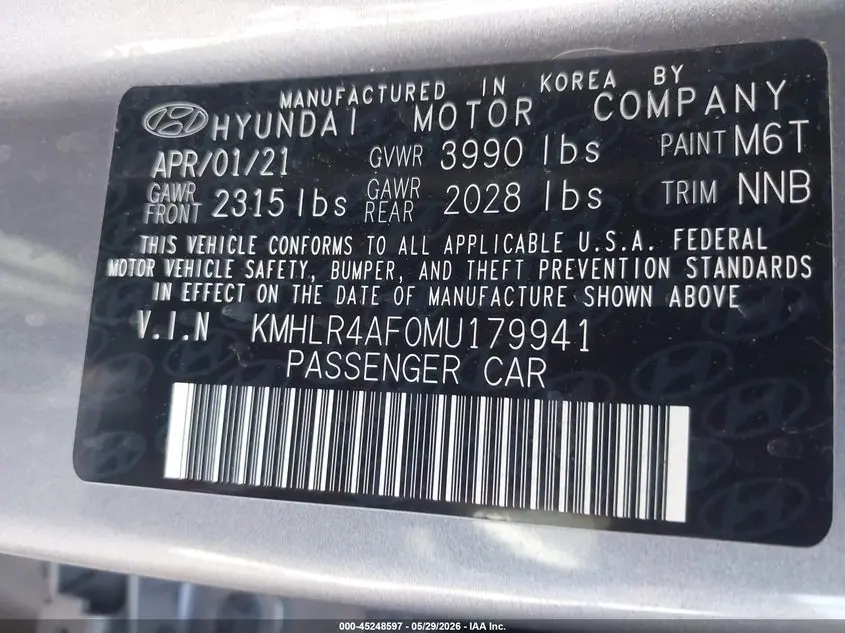 2021 HYUNDAI ELANTRA N LINE