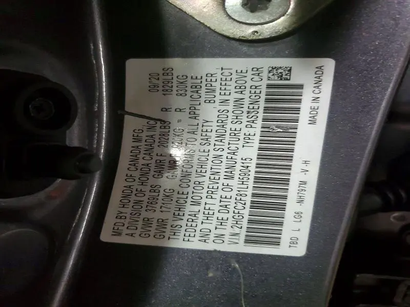 2020 HONDA CIVIC SPORT  