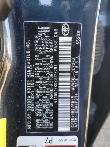 2016 TOYOTA CAMRY HYBRID  