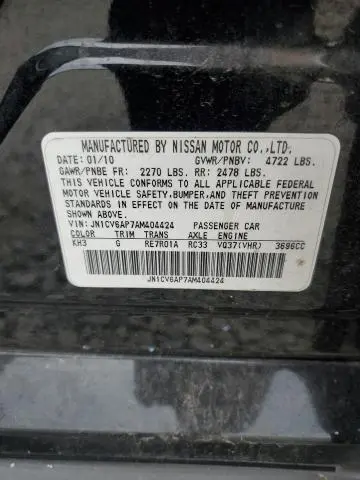 2010 INFINITI G37 BASE  