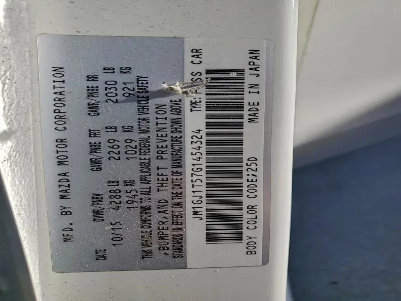 2016 MAZDA 6 TOURING  