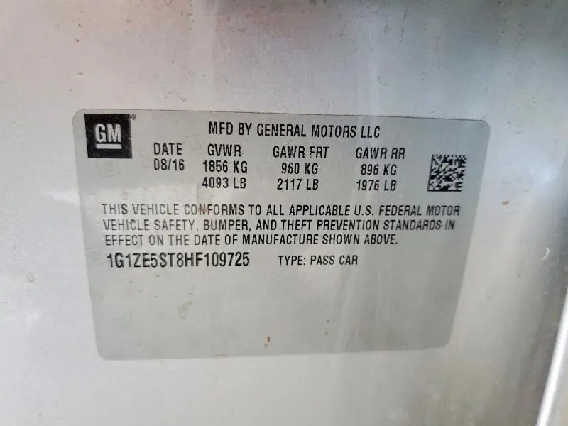 2017 CHEVROLET MALIBU LT  