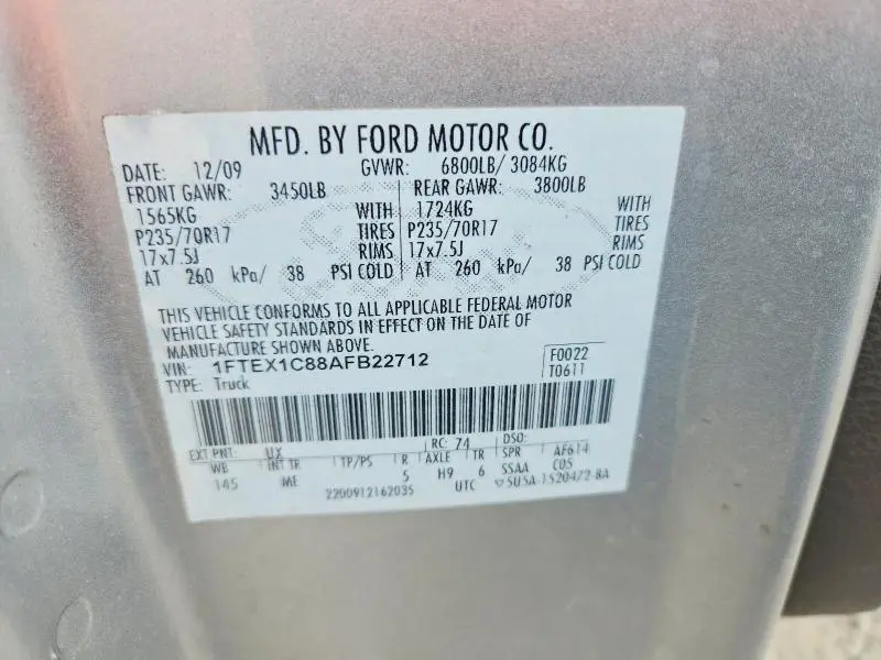 2010 FORD F150 SUPER CAB  
