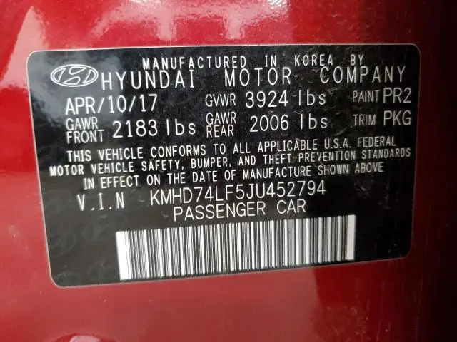 2018 HYUNDAI ELANTRA SE  