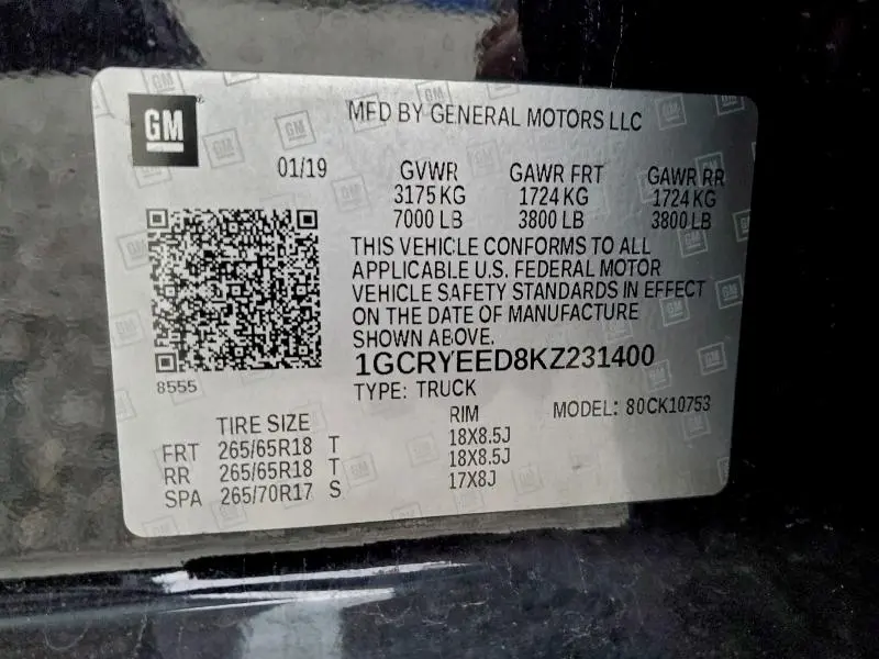 2019 CHEVROLET SILVERADO K1500 RST  