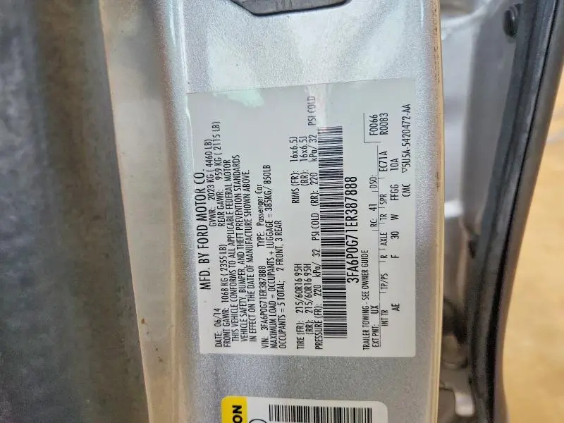 2014 FORD FUSION S  