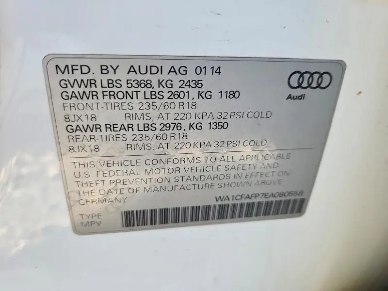 2014 AUDI Q5 PREMIUM  