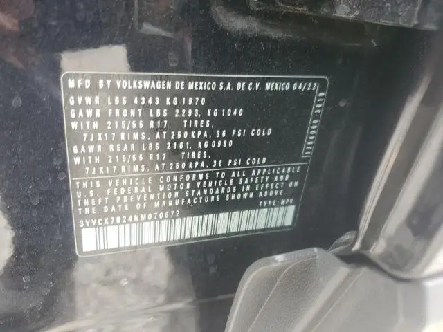 2022 VOLKSWAGEN TAOS S  