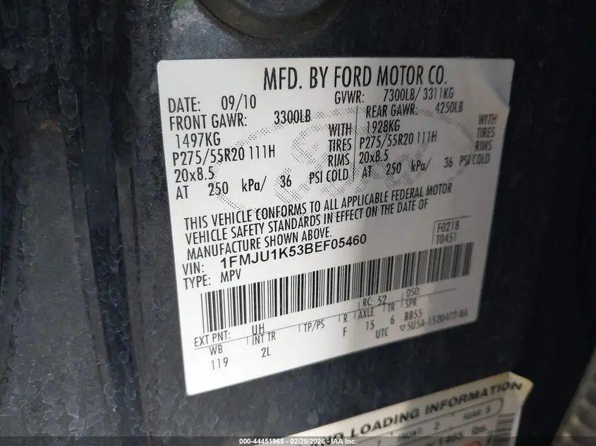 2011 FORD EXPEDITION LIMITED