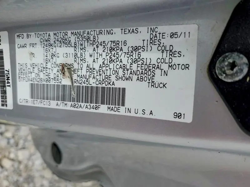 2011 TOYOTA TACOMA ACCESS CAB  