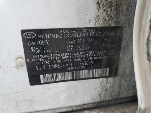 2017 HYUNDAI SONATA SE  