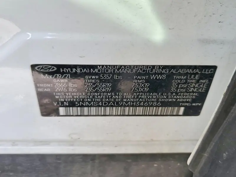 2021 HYUNDAI SANTA FE LIMITED  