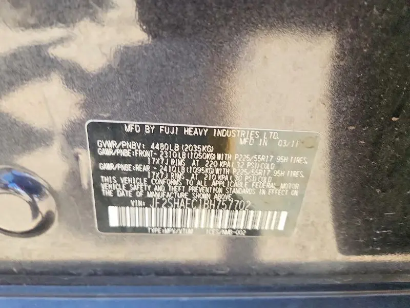 2011 SUBARU FORESTER LIMITED  