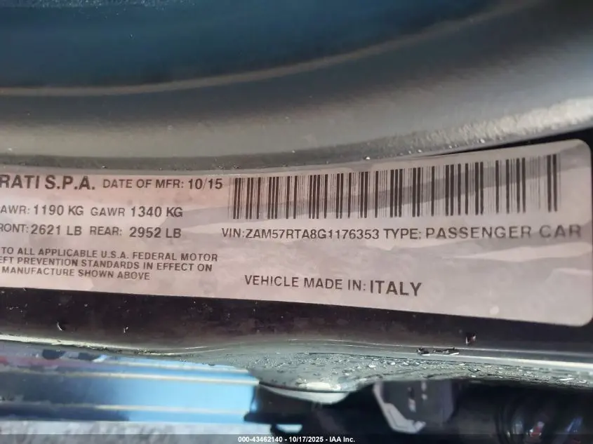 2016 MASERATI GHIBLI S Q4