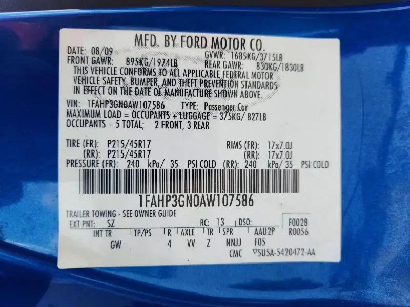 2010 FORD FOCUS SES  