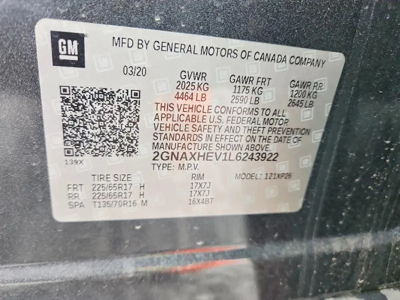 2020 CHEVROLET EQUINOX LS  