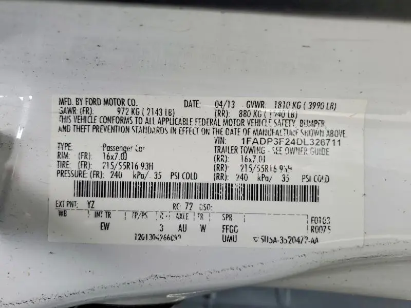 2013 FORD FOCUS SE  