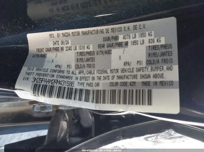 2024 MAZDA MAZDA3 2.5 S