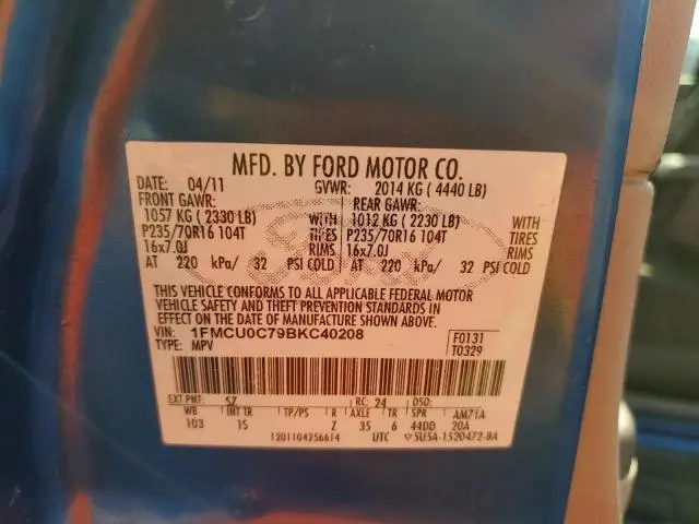 2011 FORD ESCAPE XLS