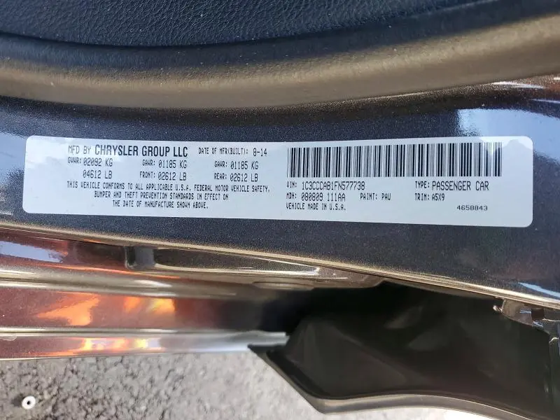 2015 CHRYSLER 200 LIMITED  