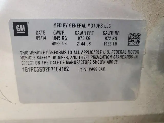 2015 CHEVROLET CRUZE LT  
