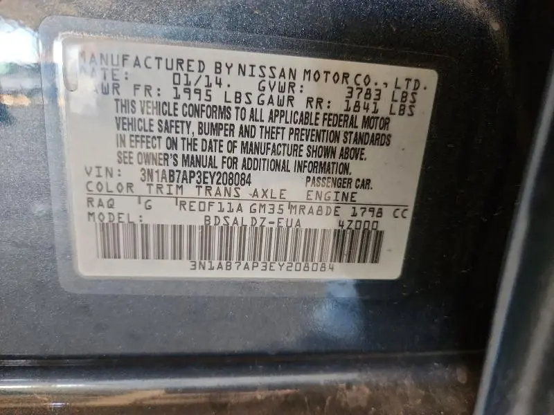 2014 NISSAN SENTRA SV  