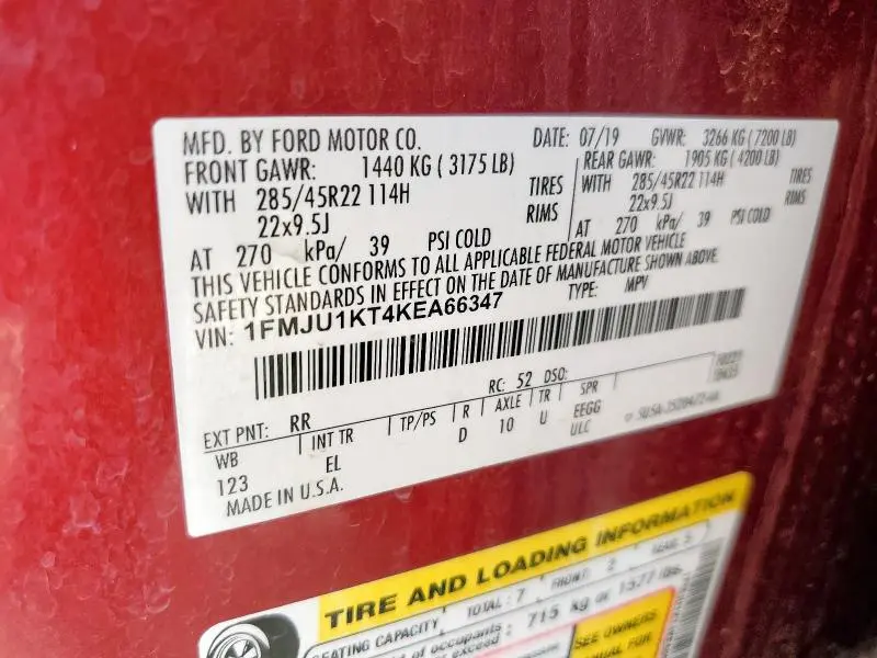 2019 FORD EXPEDITION LIMITED  