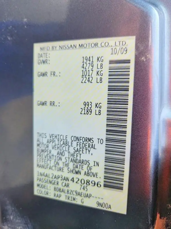2010 NISSAN ALTIMA 2.5  