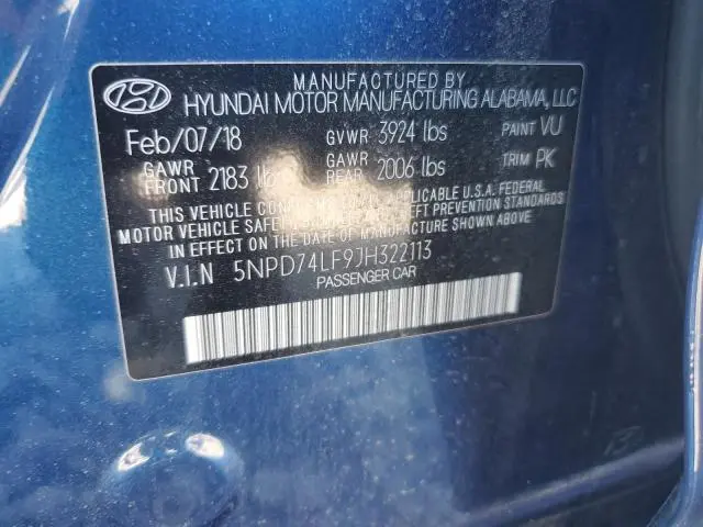 2018 HYUNDAI ELANTRA SE