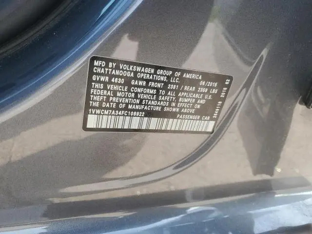 2015 VOLKSWAGEN PASSAT SEL