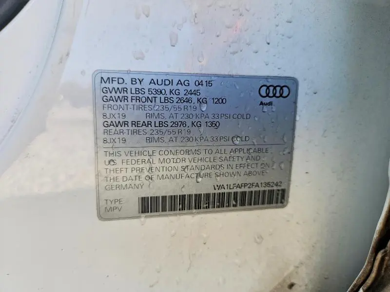 2015 AUDI Q5 PREMIUM PLUS  