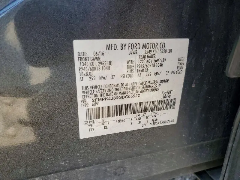 2016 FORD EDGE SEL  