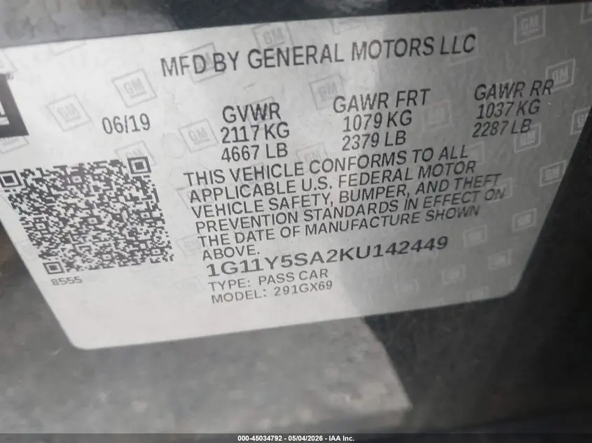 2019 CHEVROLET IMPALA LS