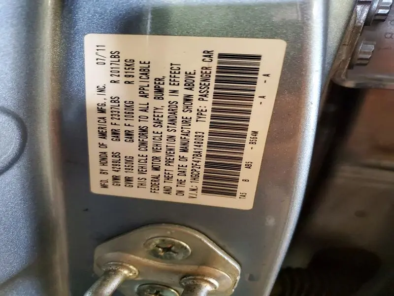 2011 HONDA ACCORD LXP  