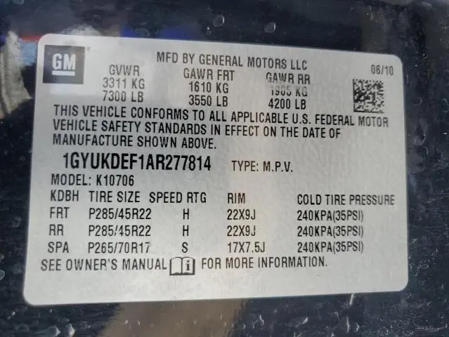 2010 CADILLAC ESCALADE PLATINUM  