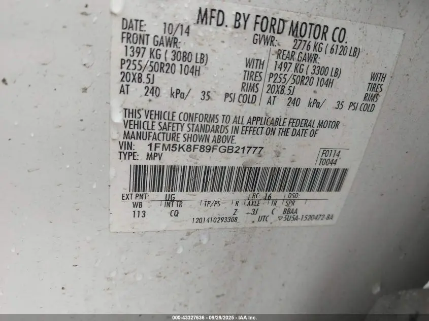 2015 FORD EXPLORER LIMITED