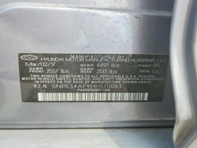 2017 HYUNDAI SONATA SPORT  