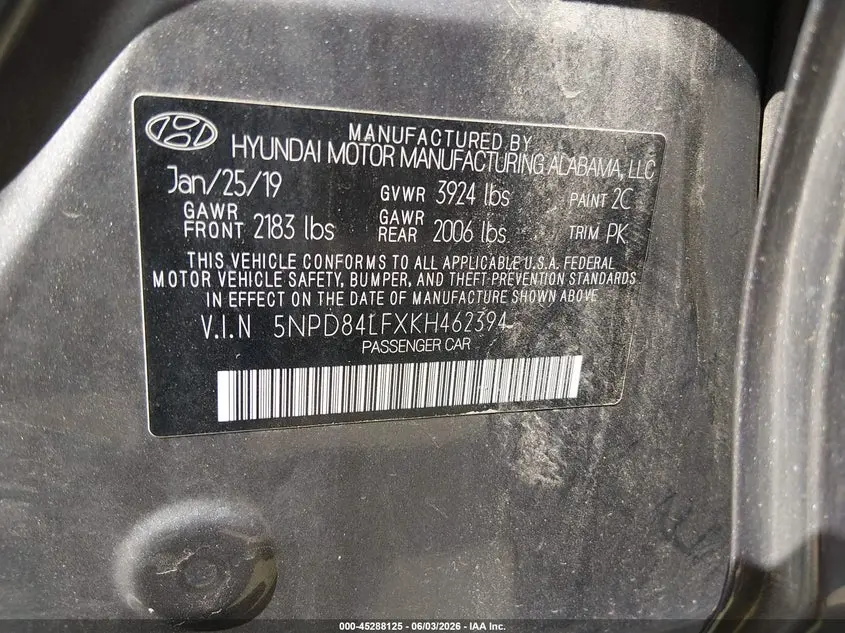 2019 HYUNDAI ELANTRA SEL