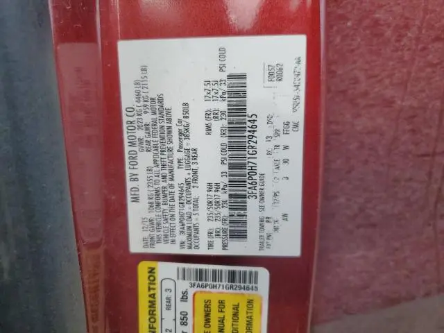 2016 FORD FUSION SE  