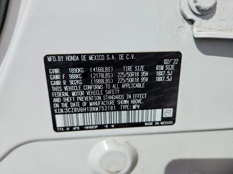 2022 HONDA HR-V SPORT  