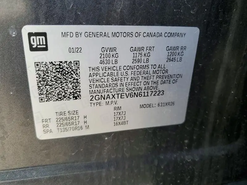 2022 CHEVROLET EQUINOX LT  