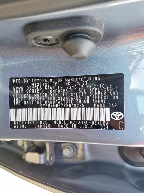 2023 TOYOTA COROLLA LE  