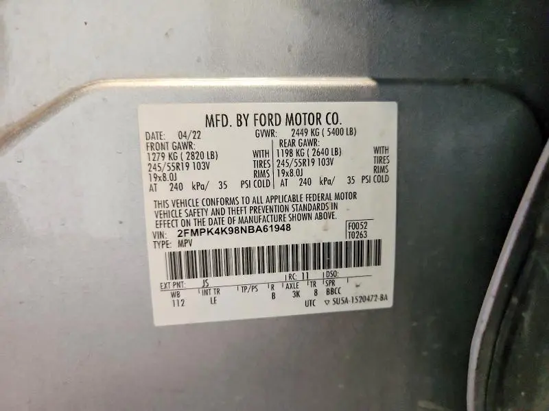 2022 FORD EDGE TITANIUM  