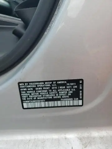 2012 VOLKSWAGEN PASSAT SE  