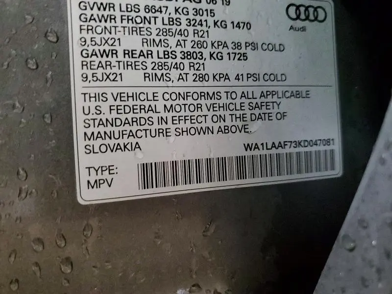 2019 AUDI Q7 PREMIUM PLUS  