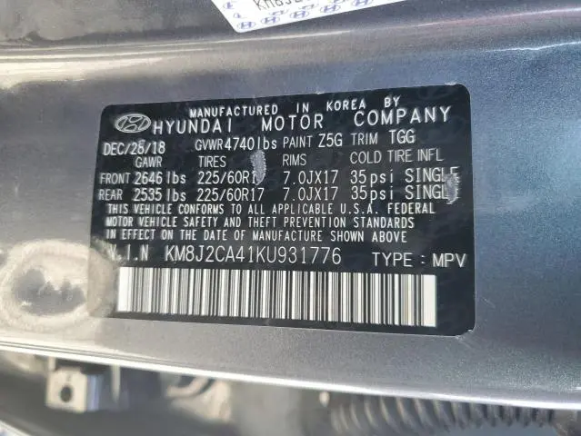 2019 HYUNDAI TUCSON SE  