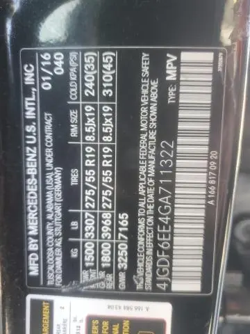 2016 MERCEDES-BENZ GL 450 4MATIC  
