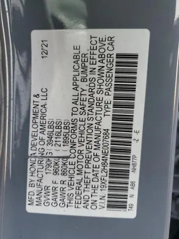 2022 HONDA CIVIC SPORT