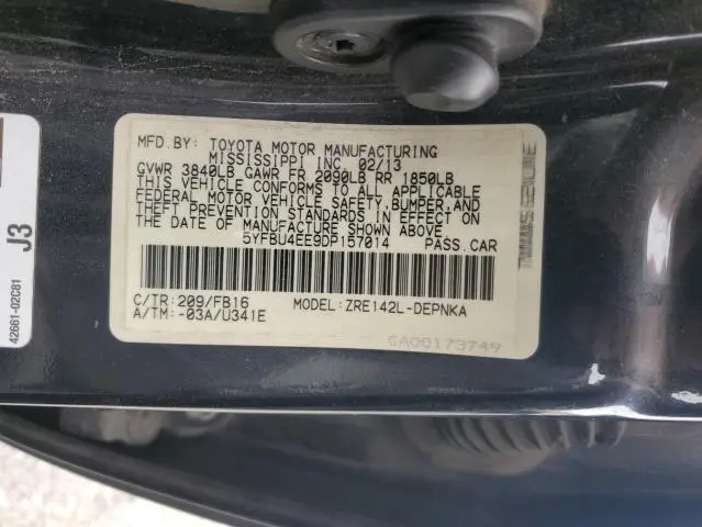 2013 TOYOTA COROLLA BASE
