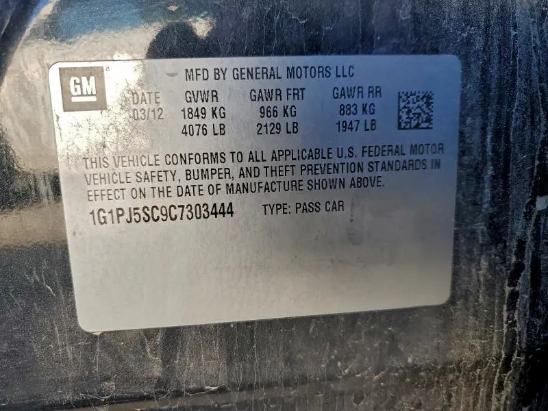 2012 CHEVROLET CRUZE ECO  